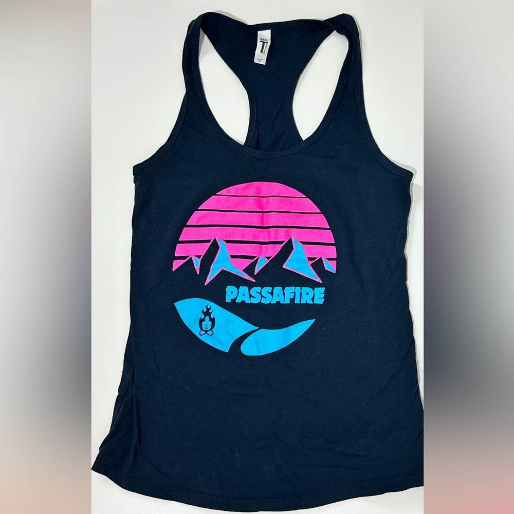 Passafire Graphic Racerback Tank Top Navy – Size Small